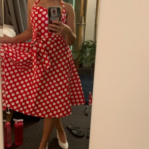 Women's dress polka audrey dress 1950's vintage - Picture 8 of 8